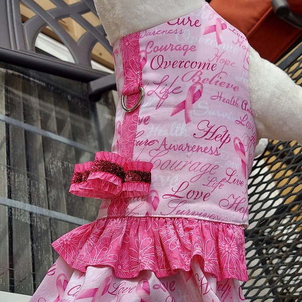 Breast cancer awareness dog dress