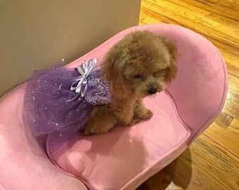 Fancy purple icebreaker and glittery tulle harness dress