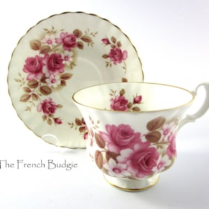 Royal Albert Pink Rose Vintage Teetasse mit Untertasse Made in ENGLAND Teetasse