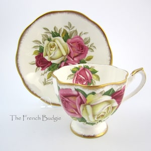Queen Anne  &quot;Lady Sylvia&quot; Vintage Teacup and Saucer Set Made in ENGLAND Tea Cup