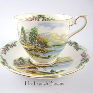 Royal Albert Vintage Scenic Teacup And Saucer Set &quot;Road to the Isles&quot; Traditional British Song Series Made in ENGLAND Tea Cup