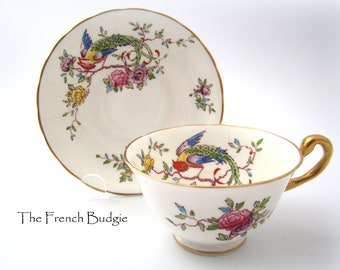 Vintage Teetasse mit Untertasse von Royal Schnürsenkel Made in ENGLAND