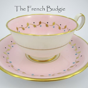 Pretty Pink Grafton Teacup and Saucer Set Made in ENGLAND Tea Cup