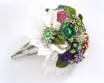 Beautiful Custom Made Rhinestone Brooch Wedding Bouquet