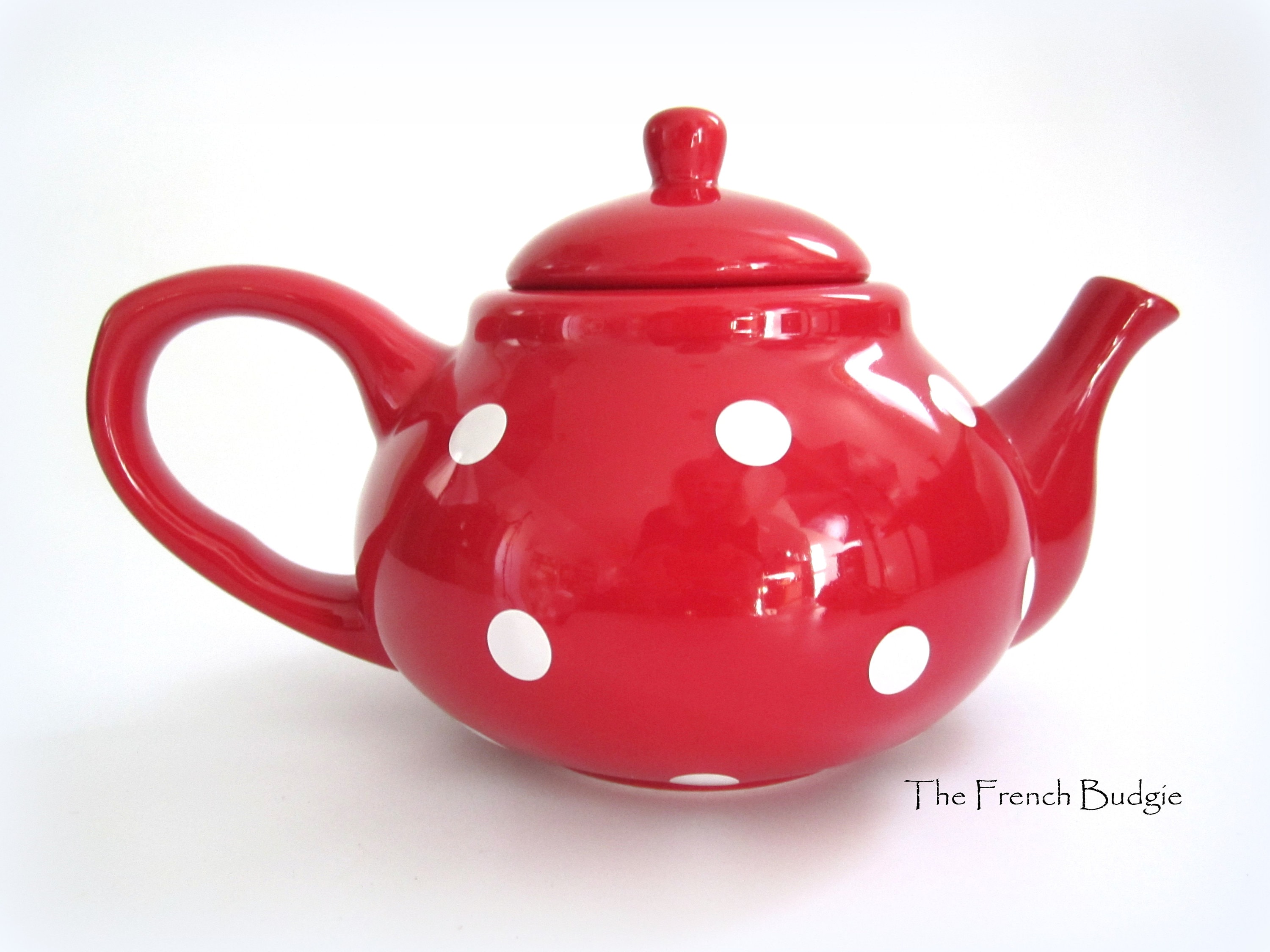 Terramoto Ceramic Red and White Polka Dot Teapot Made in the UK - Etsy