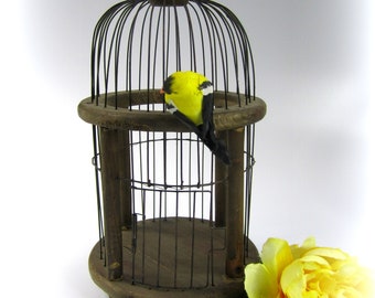 Large Decorative Metal and Wood Birdcage Wedding Décor