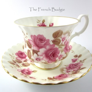 Royal Albert Pink Rose Vintage Teetasse mit Untertasse Made in ENGLAND Teetasse
