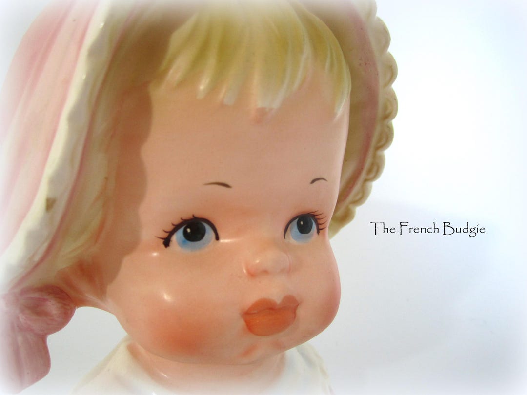 Kitsch Baby Original RELPO Adorable Vintage Kitsch Baby Girl Head Vase, Planter ...