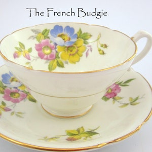 Stanley Floral Vintage Teacup and Saucer set Made in ENGLAND Tea Cup