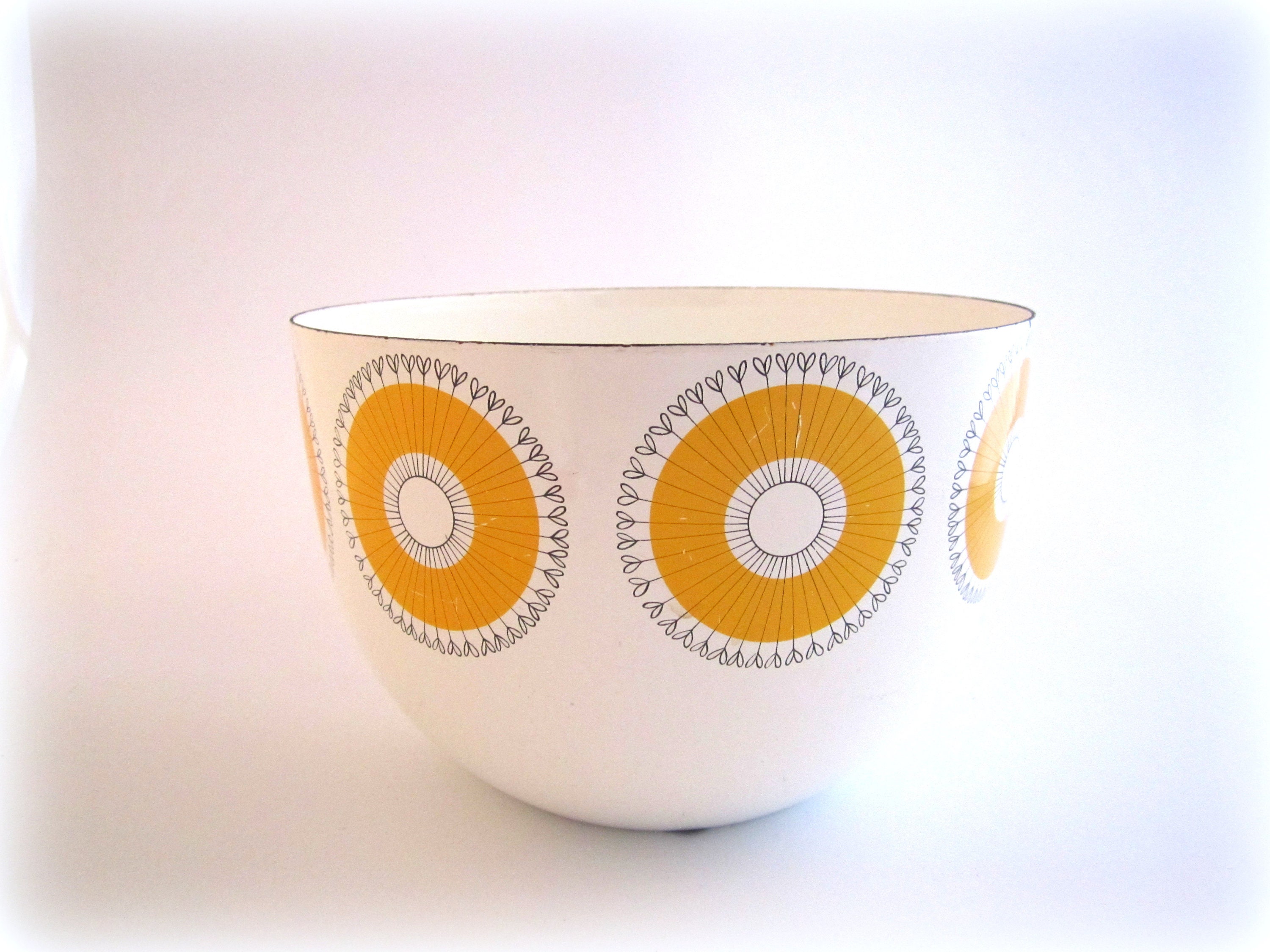 Vintage Finel Arabia Sunflower Enamel Bowl Made in Finland - Etsy