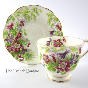 Royal Albert Columbine Teacup and Saucer Set, Made in ENGLAND Tea Cup