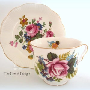 Mismatched Royal Albert and Queen Anne Floral Vintage Teacup and Saucer  Set, Made in England Tea Cup