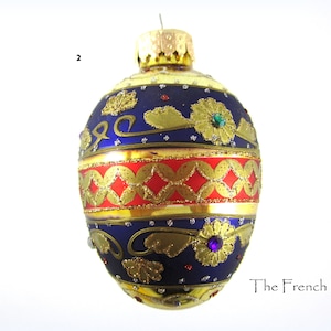 Blown Glass # 6 Hand Painted Colorful Easter Egg Decoration Ornament