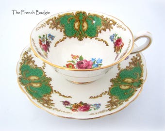 Soucoupe Vintage Vert Trianon – Sous-tasse En Porcelaine Ancienne