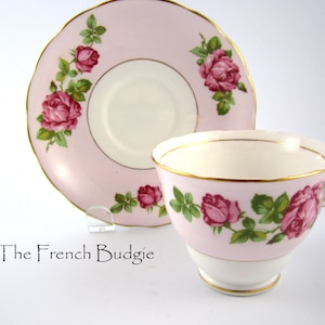 Colclough Rosa Vintage Teetasse und Untertasse Set Made in ENGLAND Teetasse