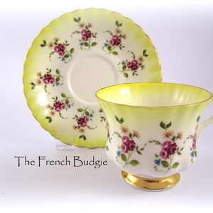 Royal Albert Yellow Vintage Teacup and Saucer Set Made in ENGLAND Tea Cup
