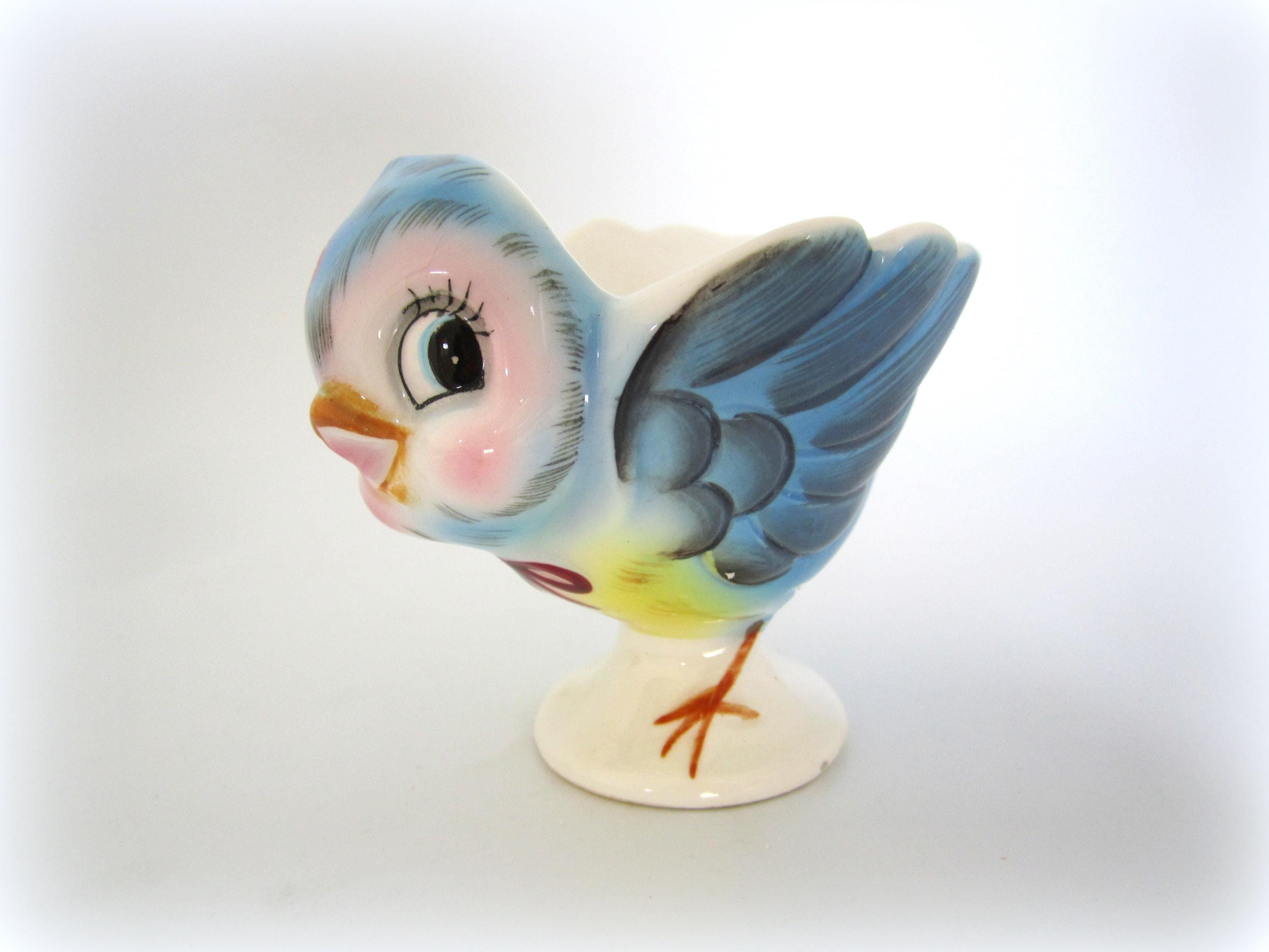 Adorable Lefton Vintage Hand Painted Anthropomorphic Bluebird
