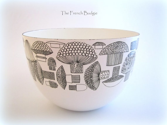 Vintage Finel Arabia Mushroom Enamel Bowl Made in Finland - Etsy