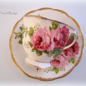 Romantic Royal Albert Pink American Beauty Tea Cup set Made in ENGLAND Teacup