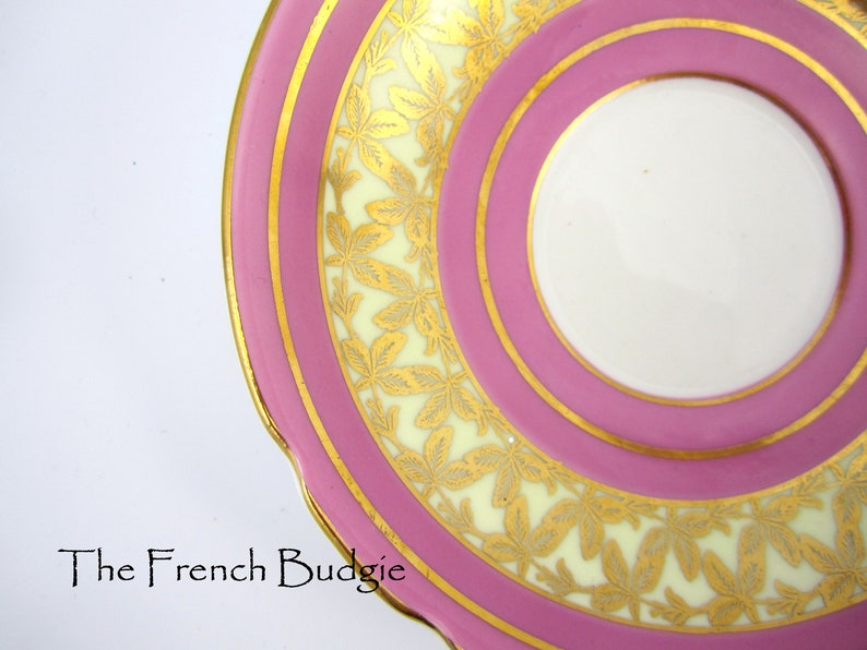 Stanley bright pink and gold tea cup and saucer set teacup etsy
