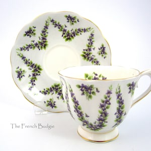 Royal Albert GREY CHIFFON Vintage Tea Cup and Saucer Made in ENGLAND Tea Cup