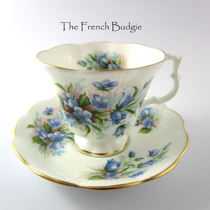 Royal Albert Blue Flower Teacup and Saucer Made in ENGLAND Tea Cup