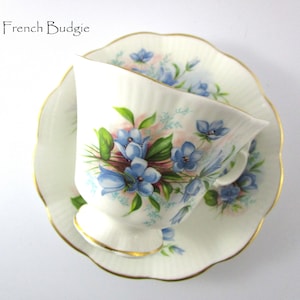 Royal Albert Blue Flower Teacup and Saucer Made in ENGLAND Tea Cup