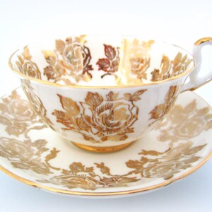 Royal Grafton Set da tè vintage bianco e oro rosa con piattino Made in ENGLAND Tazza da tè