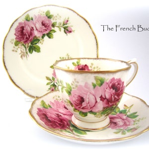 Royal Albert Pink American Beauty Tea Cup TRIO Made in ENGLAND Teacup