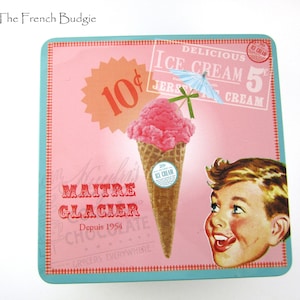 Large Metal Vintage Replica Biscuit Tin Retro Farmhouse Chic