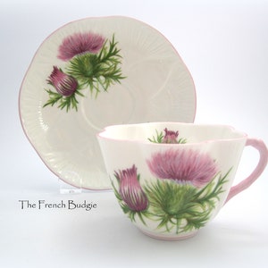 Shelley  Vintage Dainty Teacup Pink  Thistles  Made in  England Tea Cup