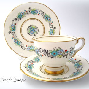 Royal Stafford blue and White Floral Vintage Teacup and Saucer Set Tea Cup