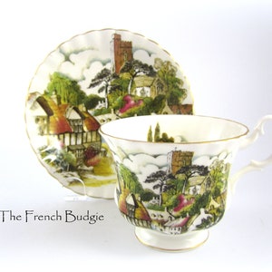 Royal Albert Charming Village Vintage Scenic Teacup And Saucer Set  Tea Cup  Series