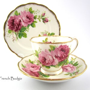 Royal Albert Pink American Beauty Tea Cup TRIO Made in ENGLAND Teacup