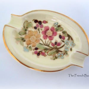 Vintage Zsolnay Pecs Hungarian Hand Painted Porcelain Ashtray