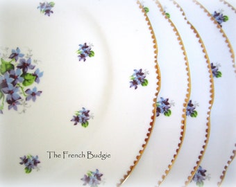 LOT of 6 - Vintage Royal Stafford  Dinner Plates "Sweet Violets" pattern Made in ENGLAND