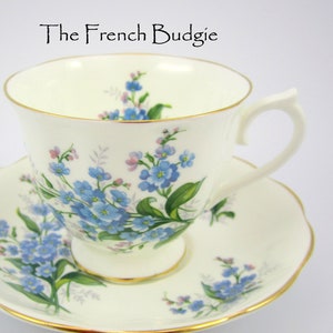 Royal Albert Blue Forget Me Not Tea Cup and Saucer Made in ENGLAND Teacup