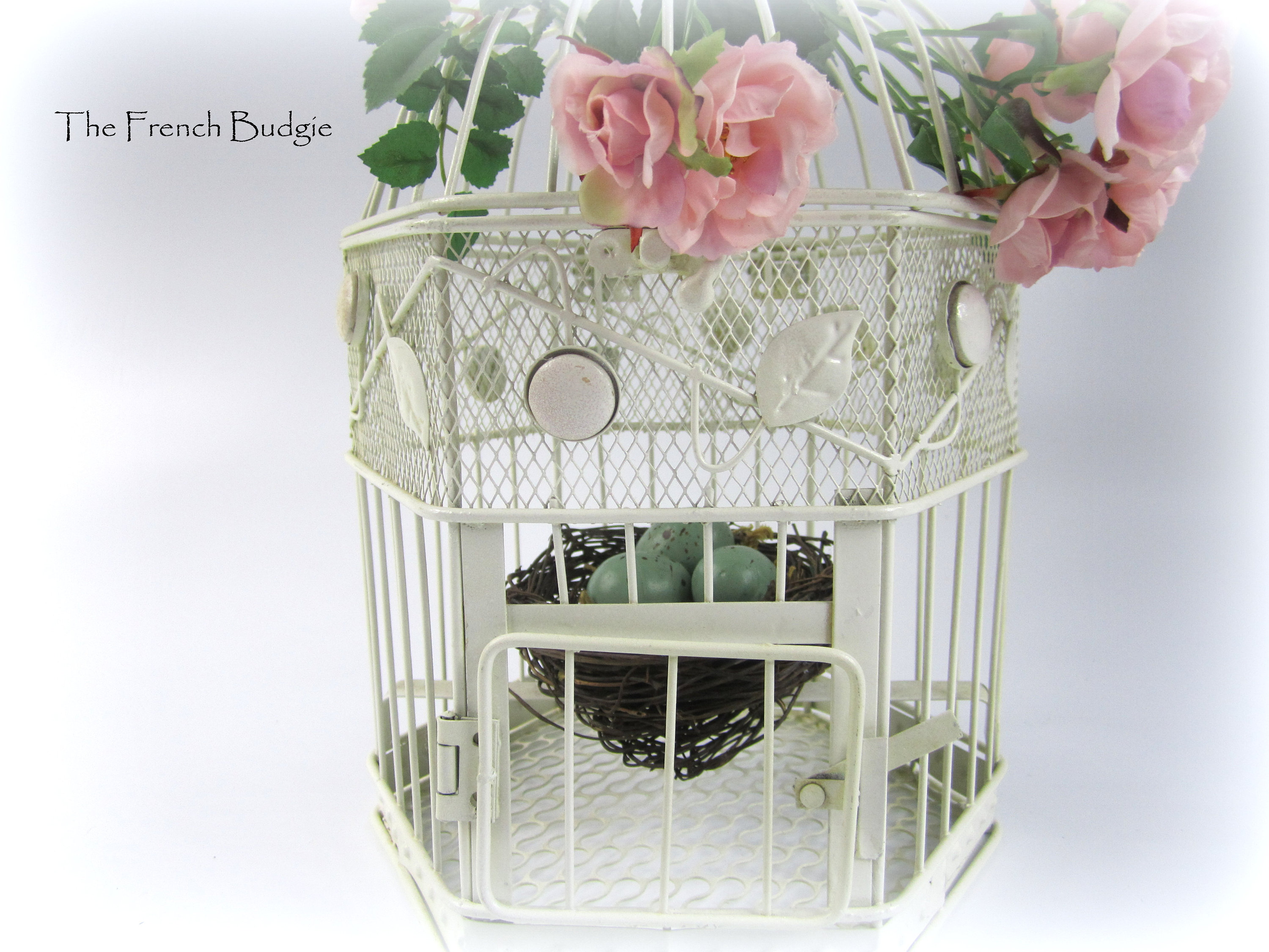 DOITOOL Vogelkäfig Deko Aus Metall – 32x14x14 Cm, Weiß, Vintage Kerzenhalter Für Hochzeit & Wohnkultur