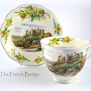 Royal Albert Vintage Scenic Teacup And Saucer Set &quot;Men of Harlech&quot; Tea Cup Traditional British Song Series