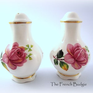 Sheer Elegance Dark pink  Rose Salt and Pepper shakers set Made in ENGLAND