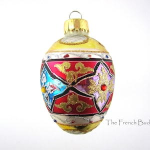 Blown Glass # 8 Hand Painted Colorful Easter Egg Decoration Ornament