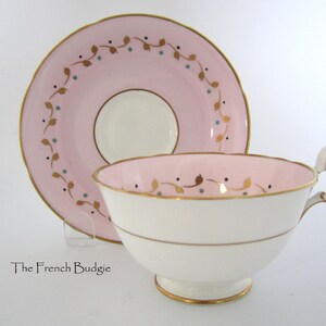Pretty Pink Grafton Teacup and Saucer Set Made in ENGLAND Tea Cup