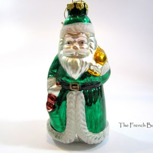 Large Blown Glass Christmas Tree Ornament Santa Claus