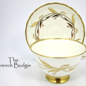 Royal Chelsea &quot;Golden Rush&quot; Vintage teacup and Saucer Made in ENGLAND Tea Cup