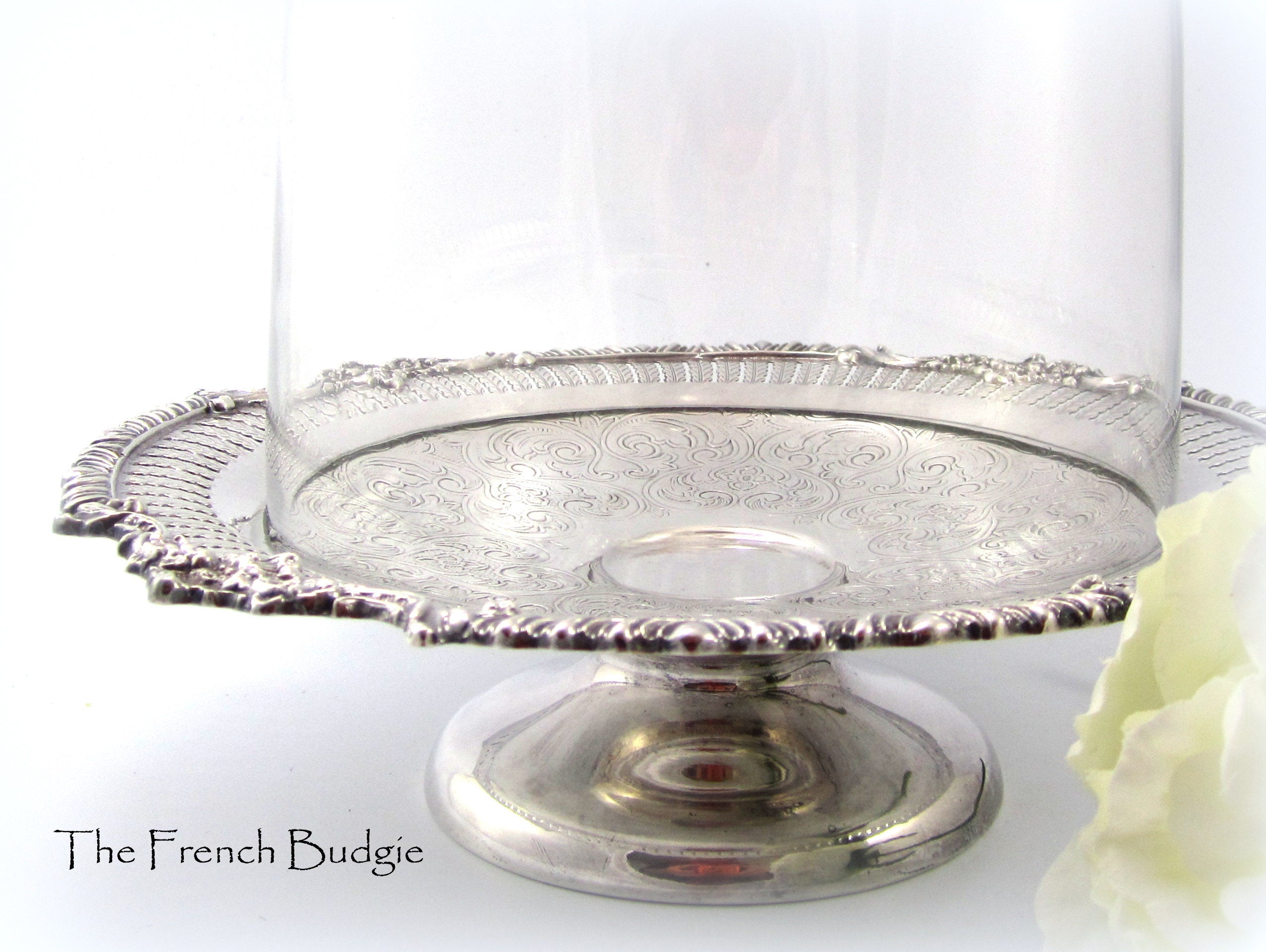 Vintage Silver plated pedestal cake stand matched with a Etsy