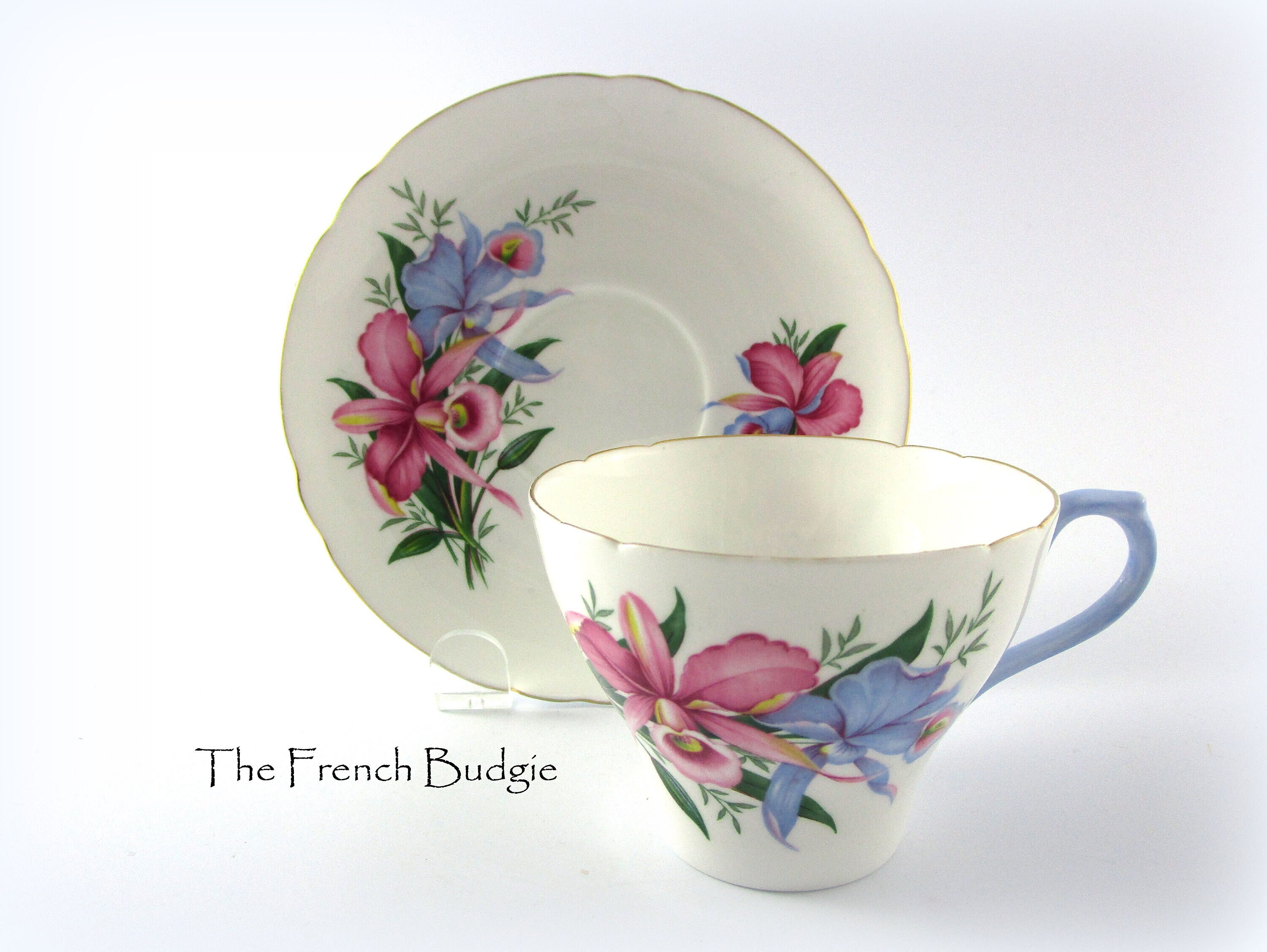 SHELLEY ヴィンテージ ティーカップ ピンク オーキッド イギリス製