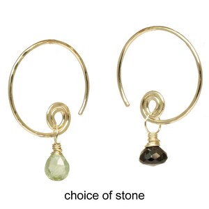 Choice of stone in spiral hammered hoops   Sahara 55