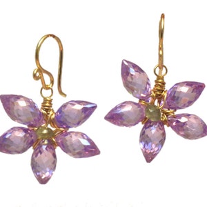 Amethyst flower earrings Victorian 278 image 1