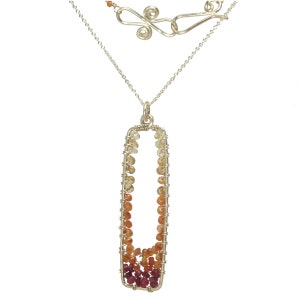 Orange Sapphire, Carnelian, and Ruby Necklace 340 image 1