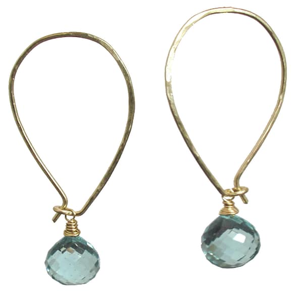 Drop hoop earrings with choice of gemstone Carnivale 1